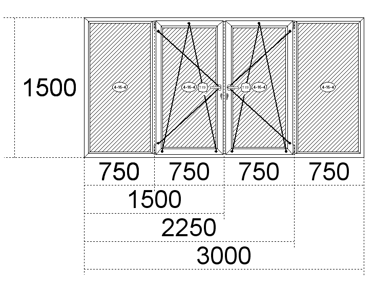 Стандартные окна ПВХ: размеры - высота и ширина Краснозаводск